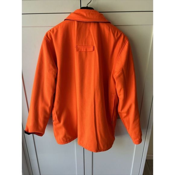 Vtg WOOLRICH Reversible Buffalo Plaid Mackinaw Orange Hunting Vest/Jacket M/L - Picture 7 of 10